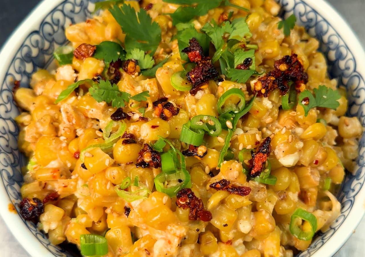 Asian Fusion Chili Crisp Street Corn Salad