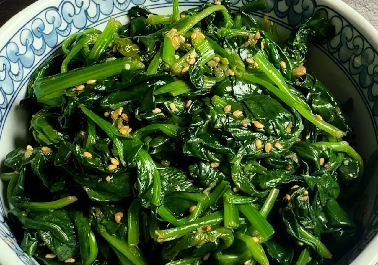 Korean Garlic Sesame Spinach