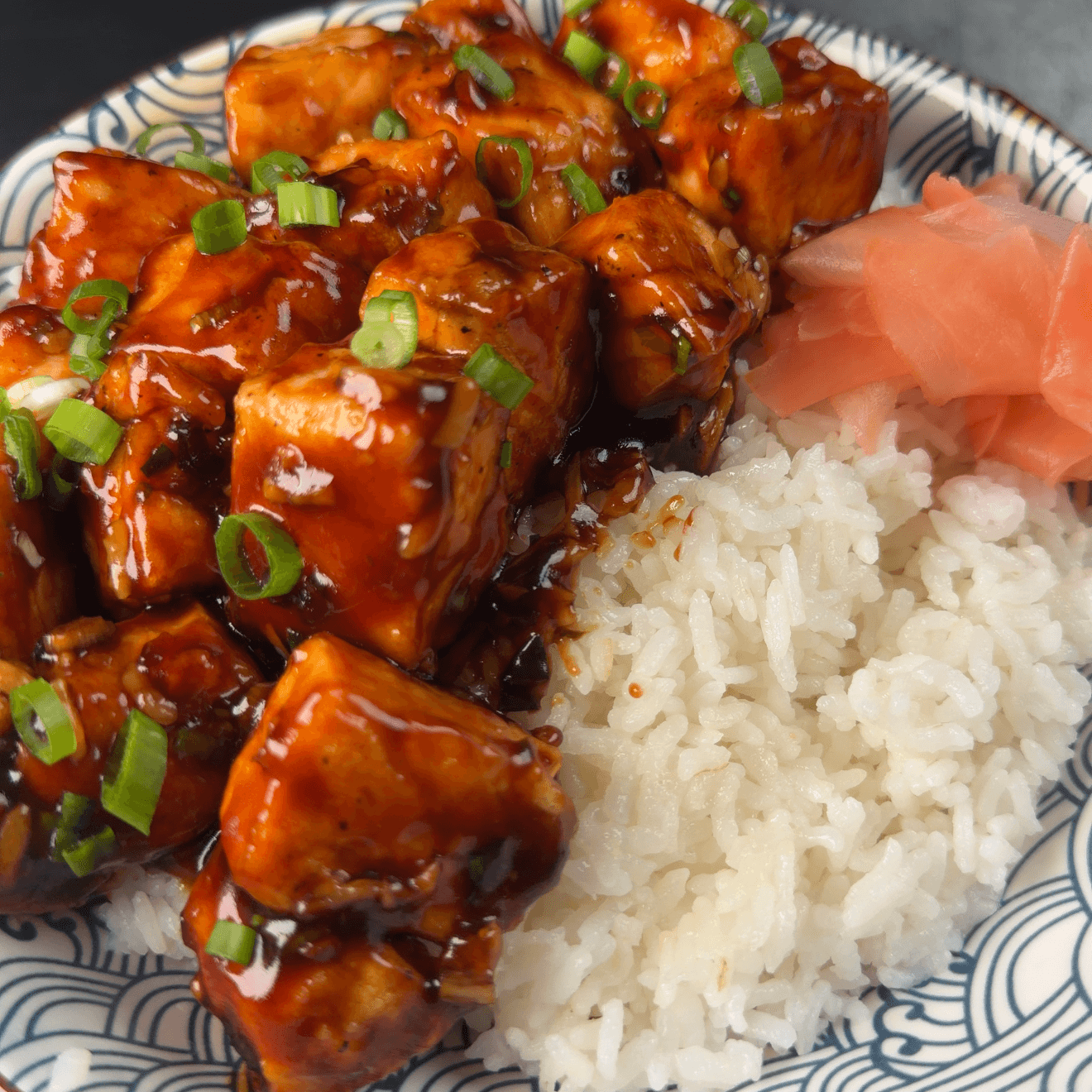 Crispy Soy Glazed Salmon Rice Bowl